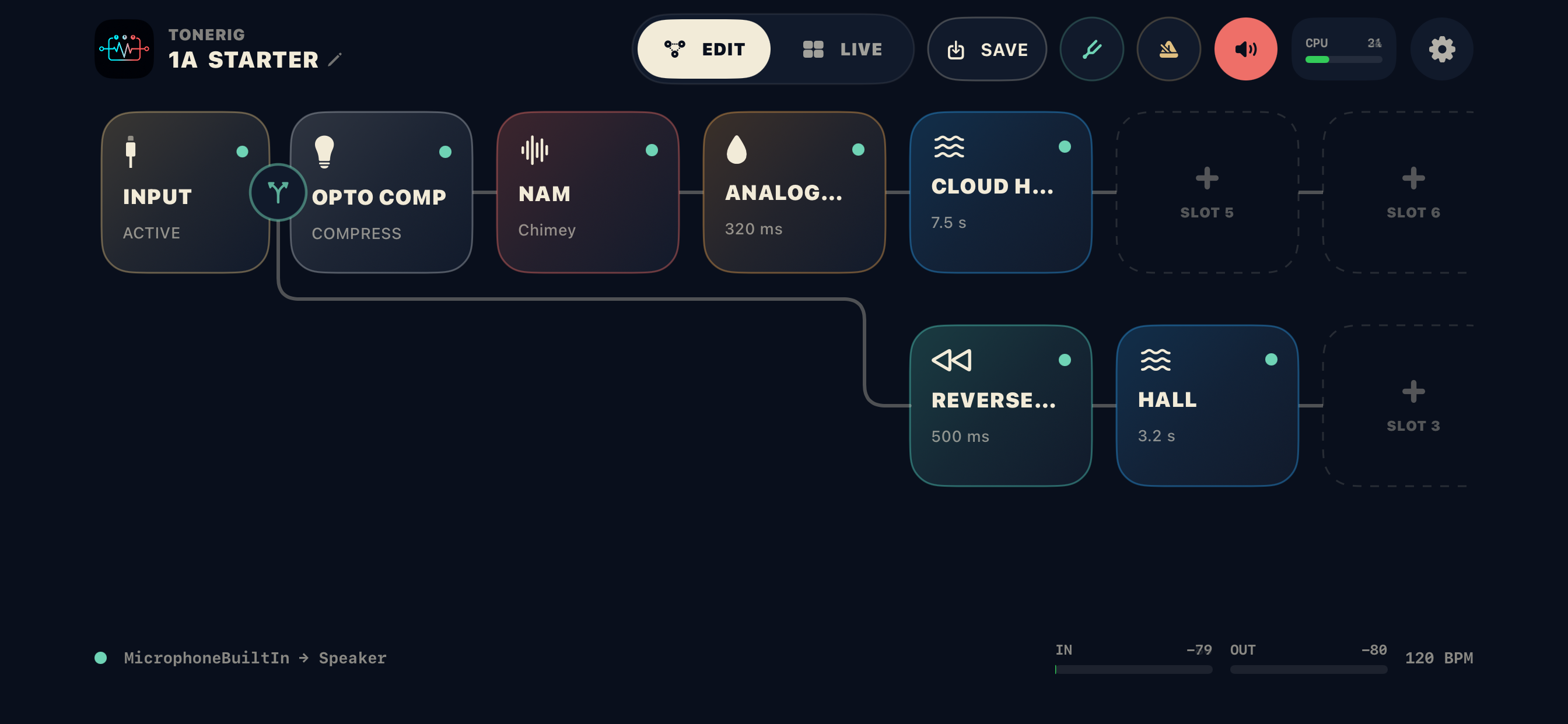 ToneRig parallel signal routing
